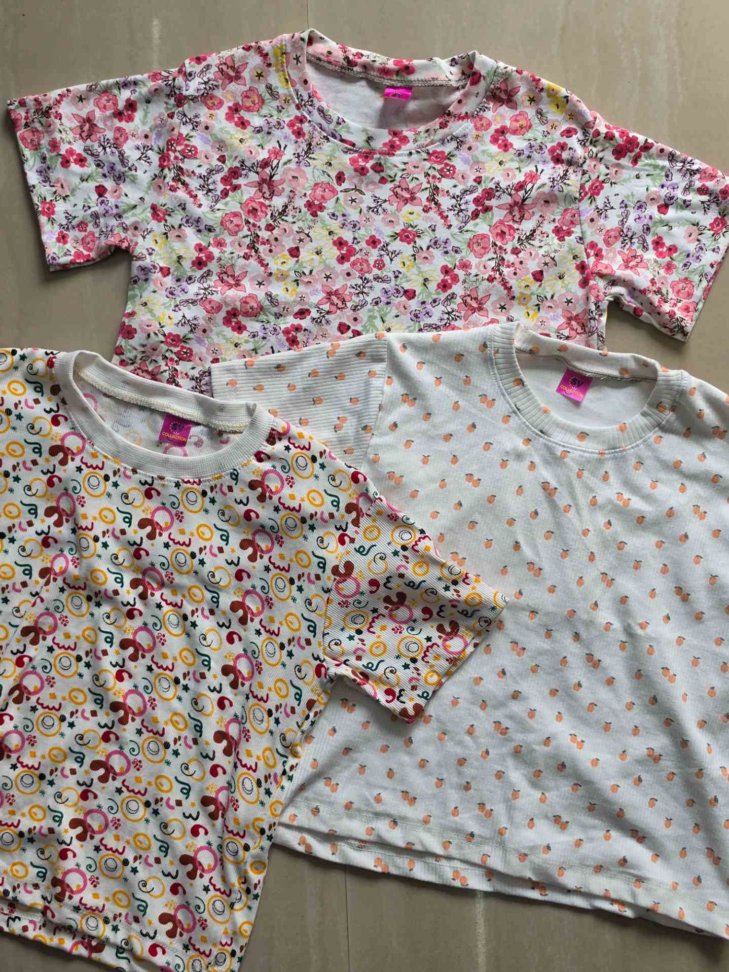 Women's Printed Crop Tees | Set of 3